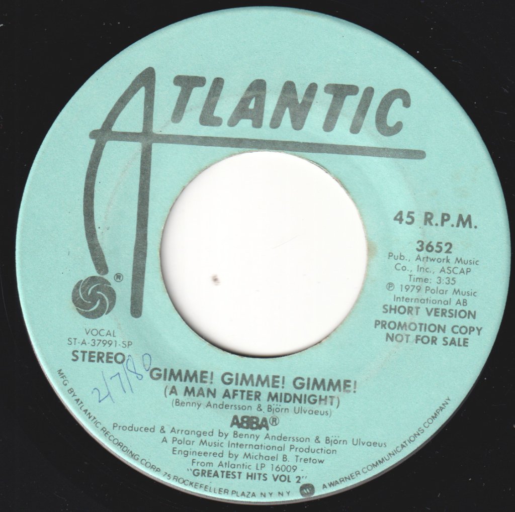ABBA - Gimme! Gimme! Gimme! (A Man After Midnight) - 7 Inch