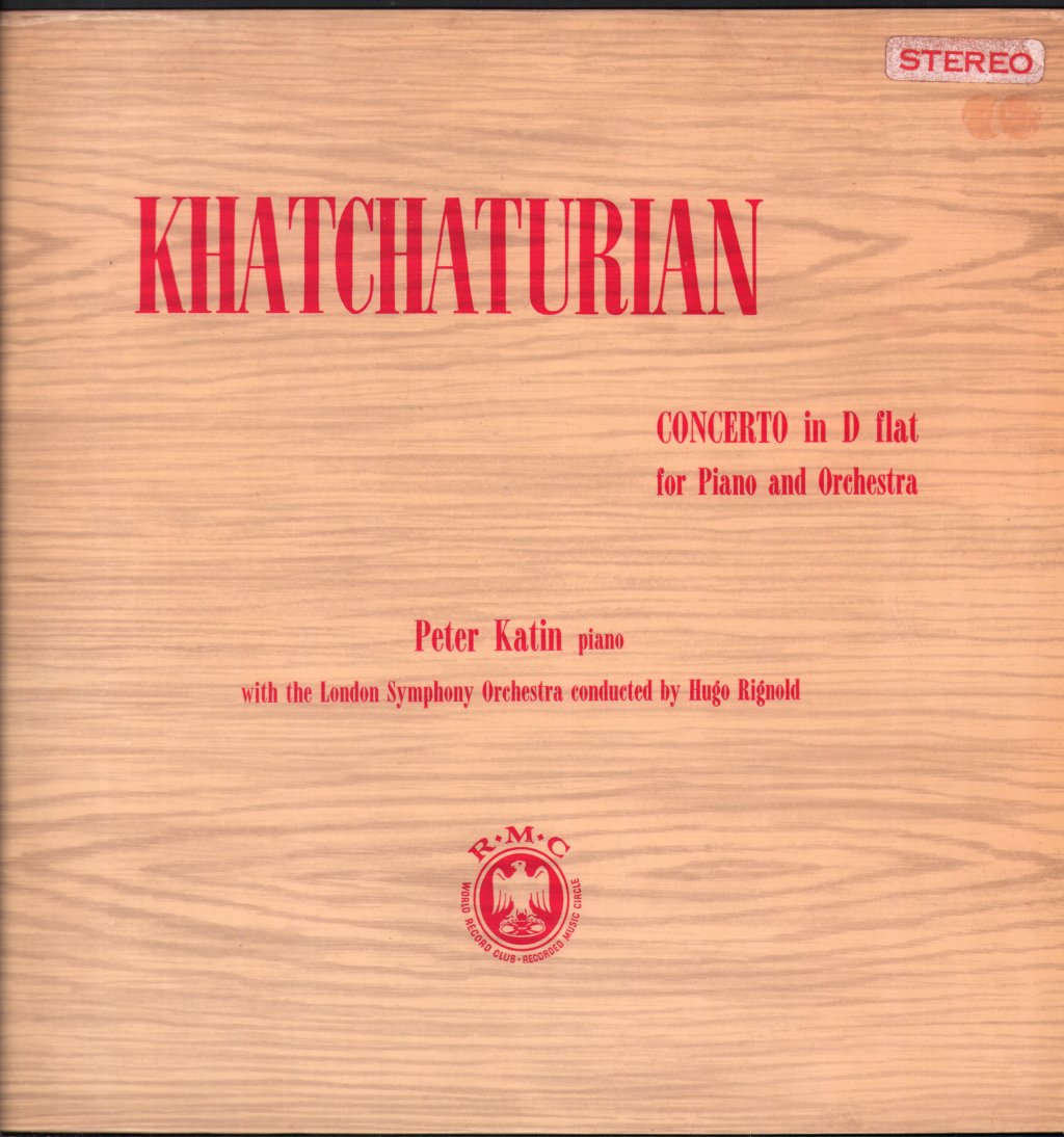 Peter Katin / London Symphony Orchestra / Hugo Rignold - Khatchaturian - Concerto In D Flat For Piano And Orchestra - Lp