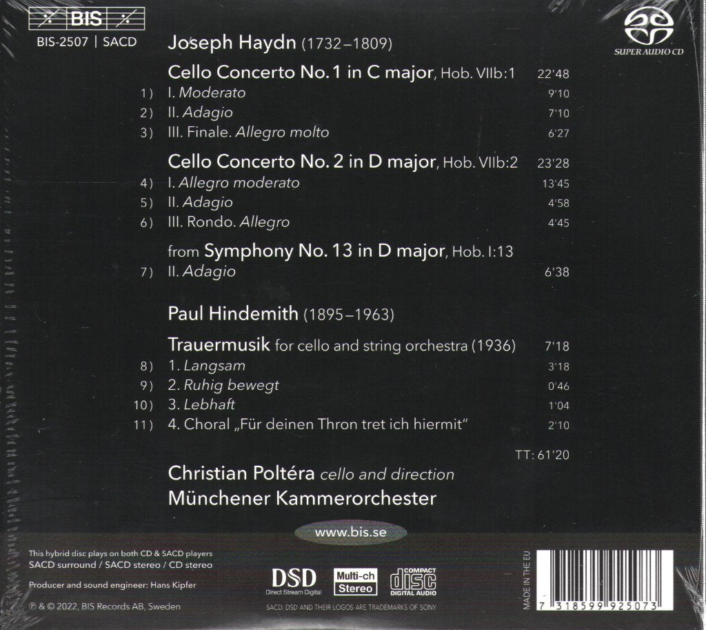 Joseph Haydn - Cello Concertos In C & D / Trauermusik - Cd