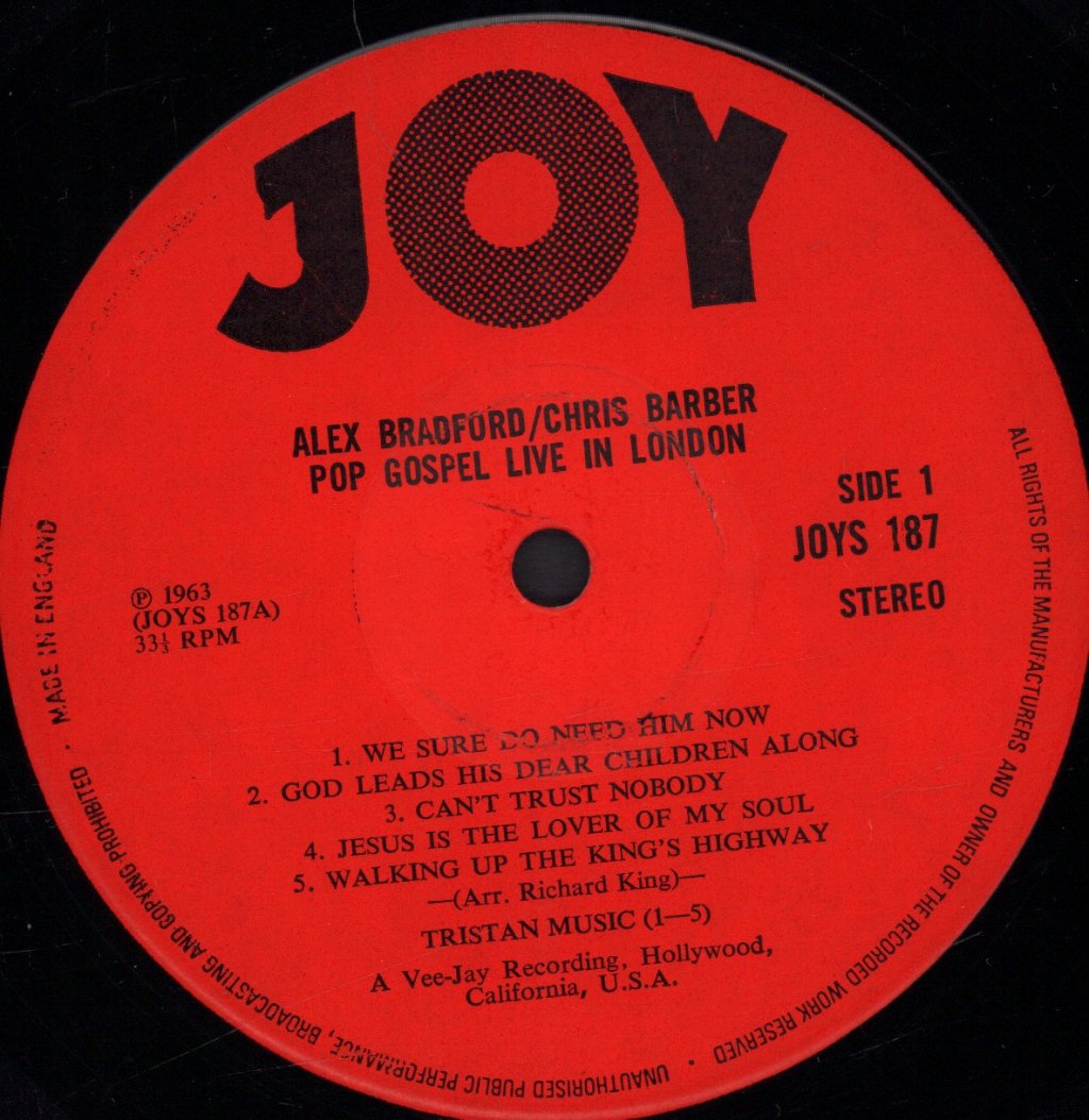 Alex Bradford And Chris Barber - Pop Gospel Live In London - Lp