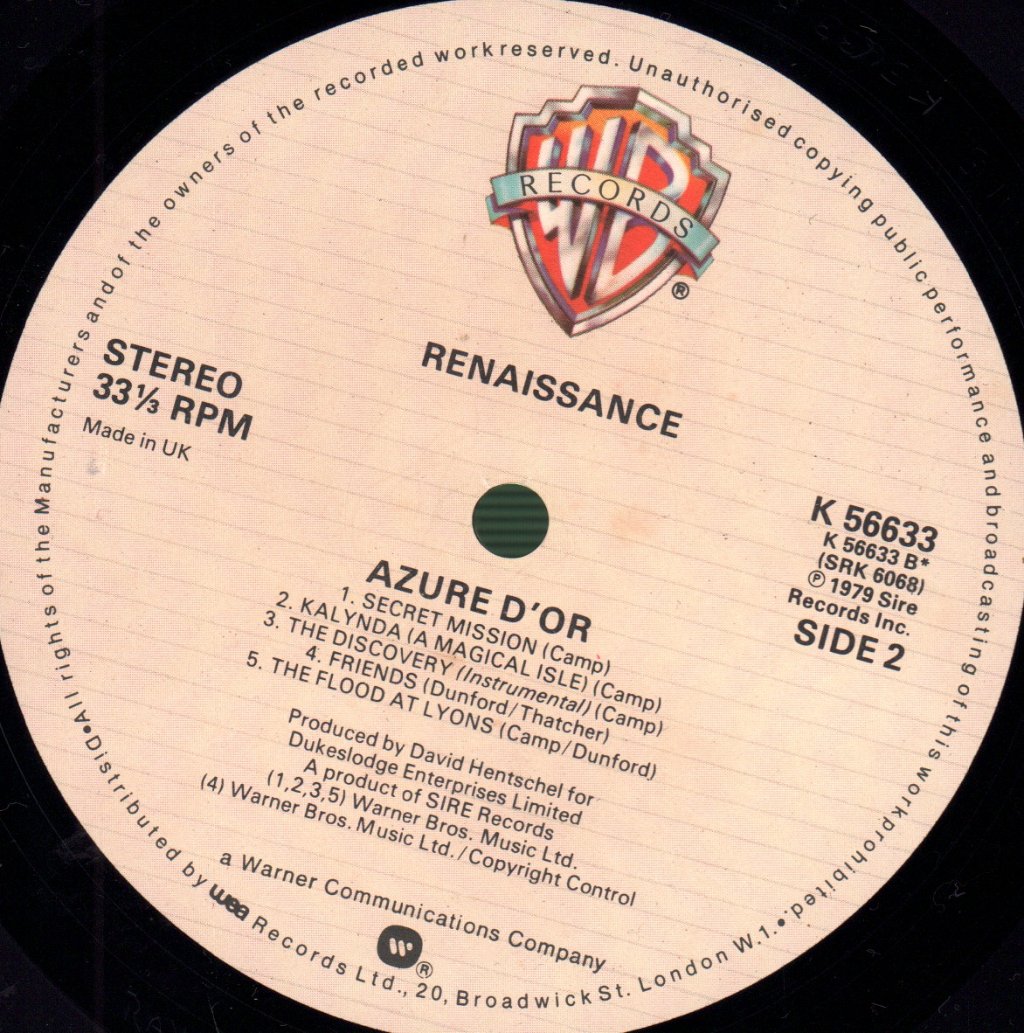 Renaissance (Rock/Prog Group) - Azure D'or - Lp
