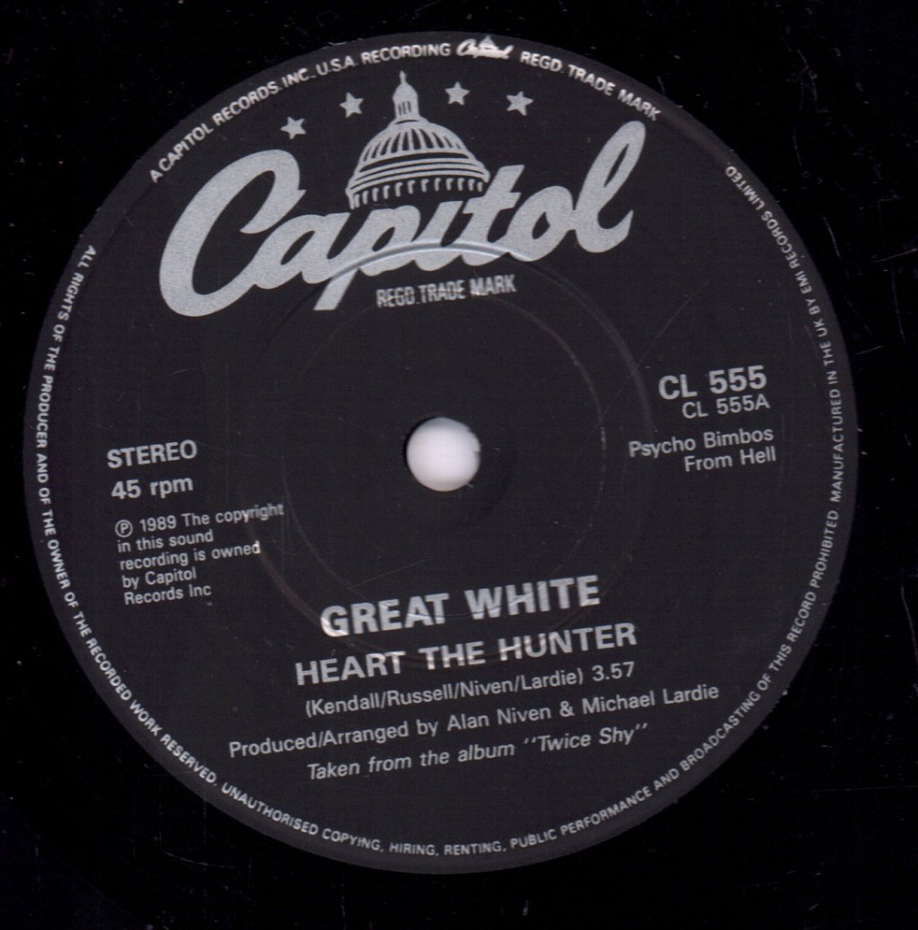 Great White - Heart The Hunter - 7 Inch
