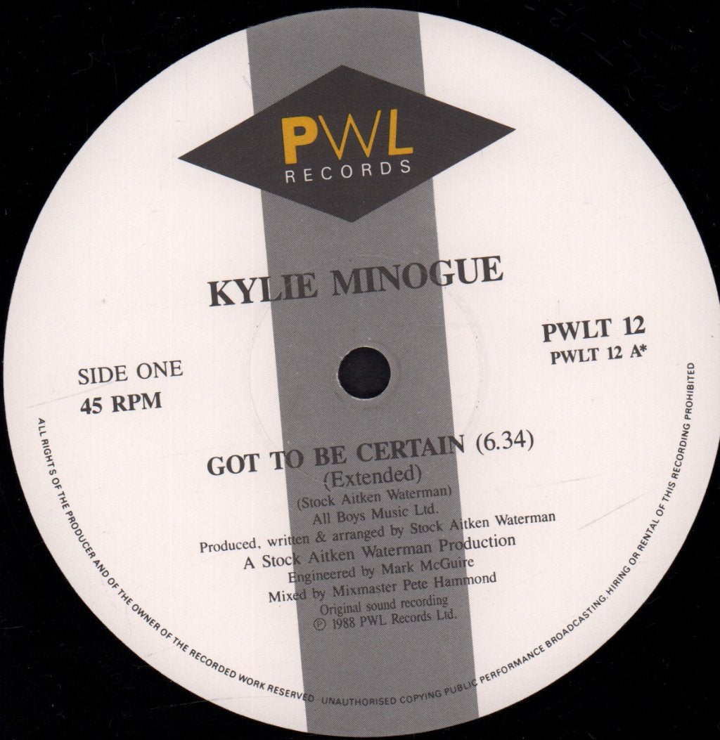 Kylie Minogue - Got To Be Certain - 12 Inch