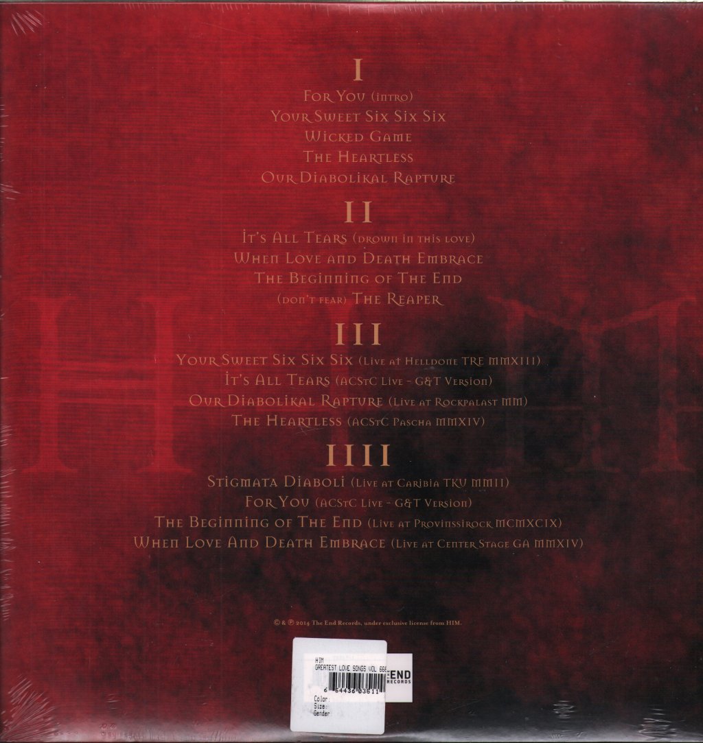 HIM - Greatest Lovesongs Vol. 666 - Double Lp