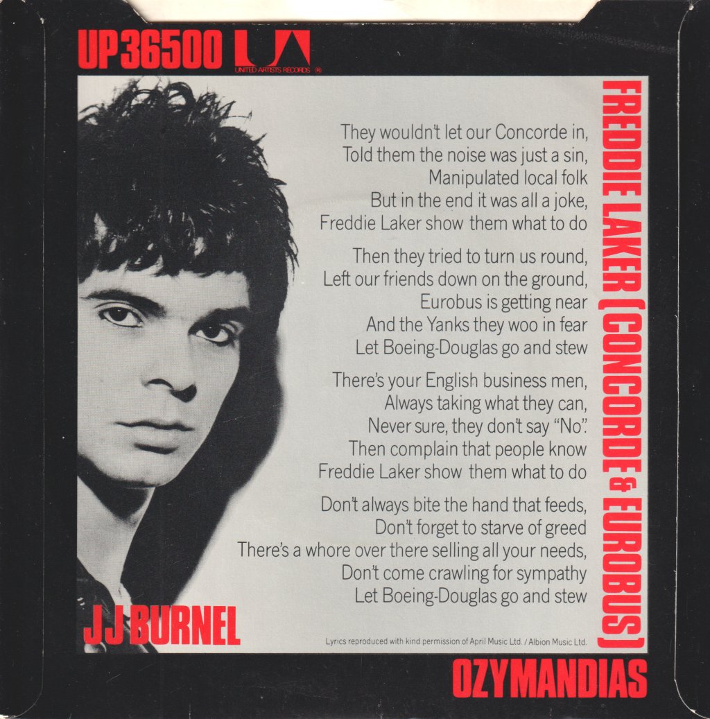 J J Burnel - Freddie Laker - 7 Inch