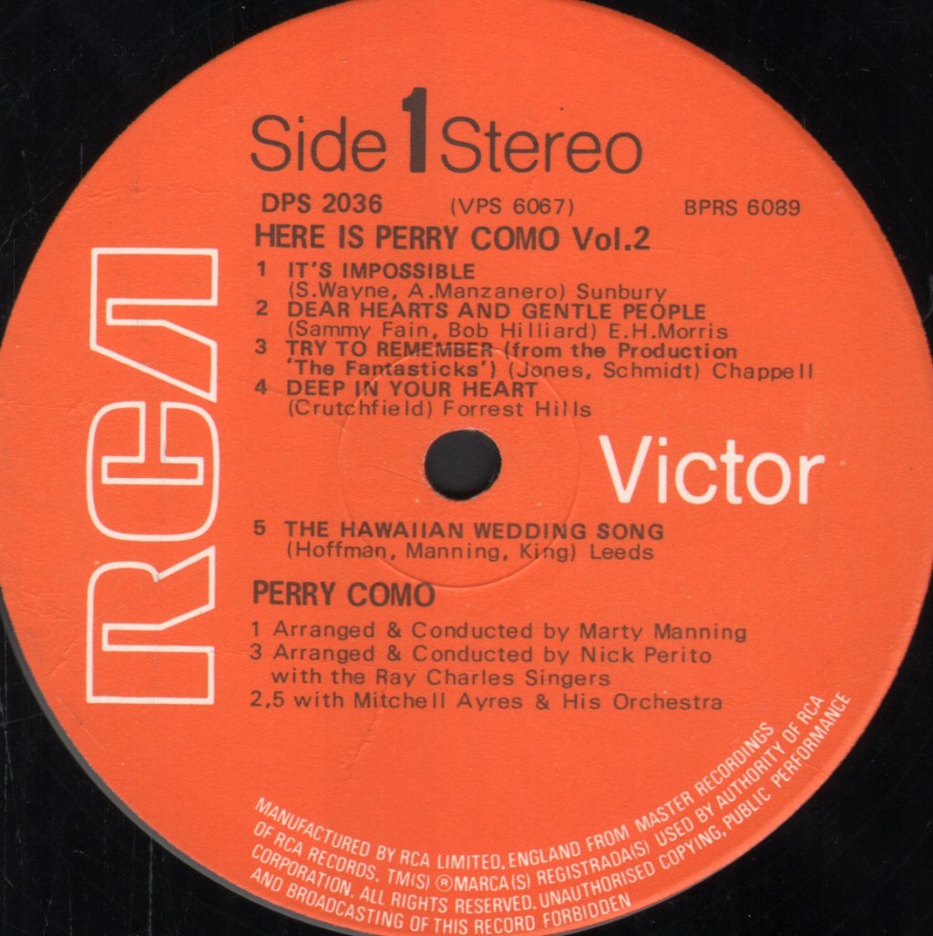 Perry Como - Here Is Perry Como Vol.2 - Double Lp