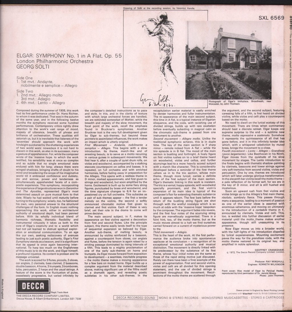 Georg Solti / London Philharmonic Orchestra - Elgar Symphony No.1 - Lp