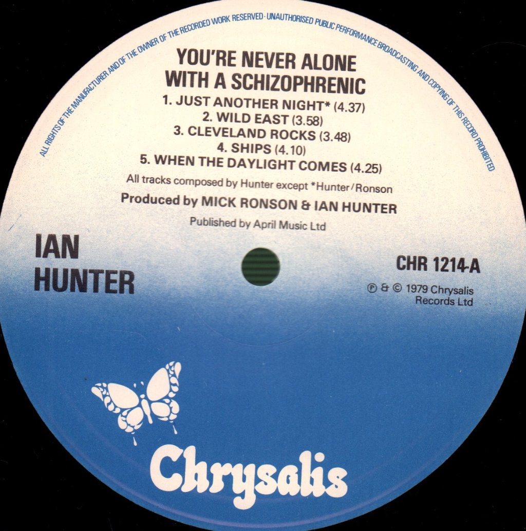 Ian Hunter - You're Never Alone With A Schizophrenic - Lp