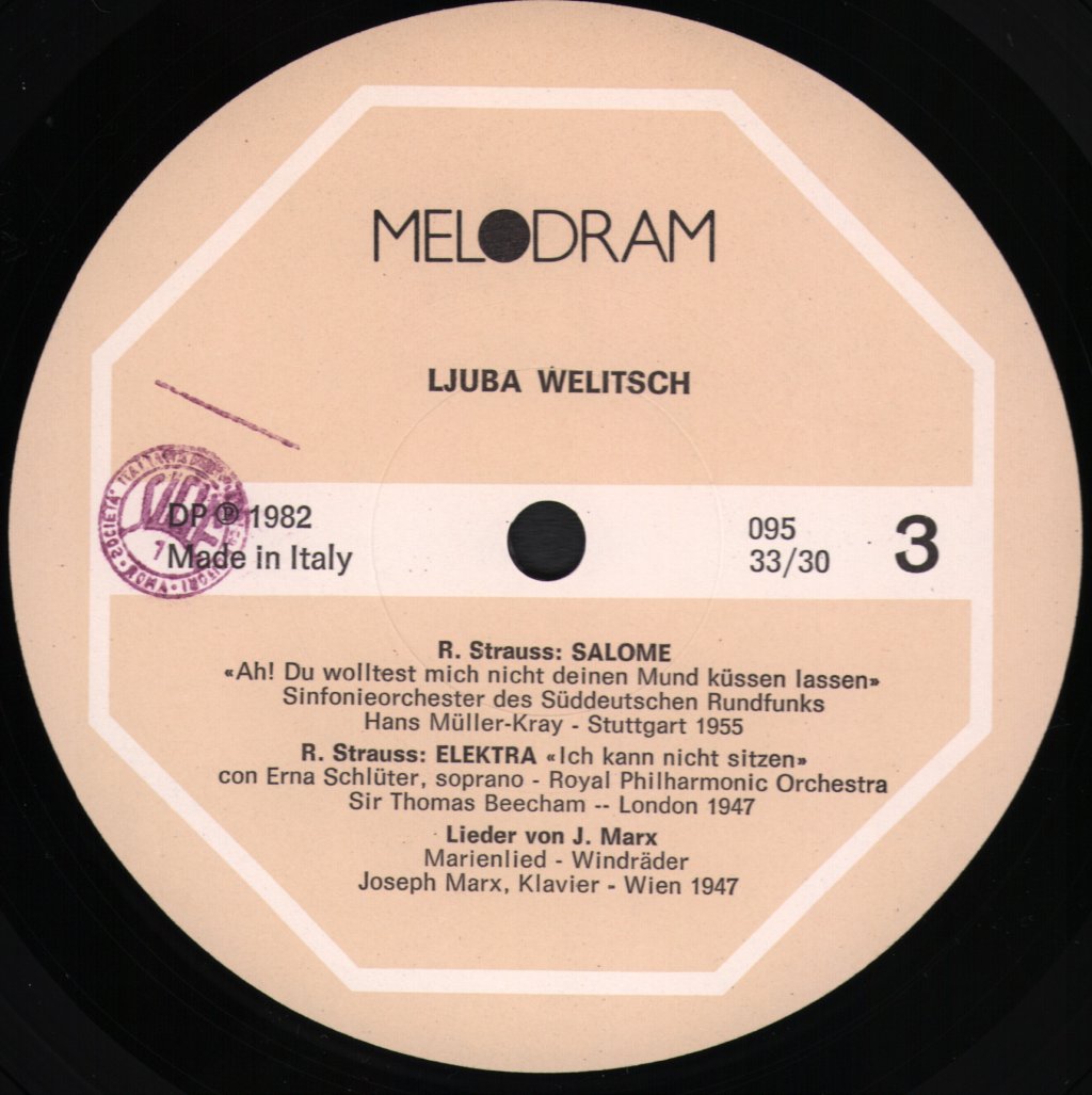 Ljuba Welitsch - Live - Volume I - Double Lp