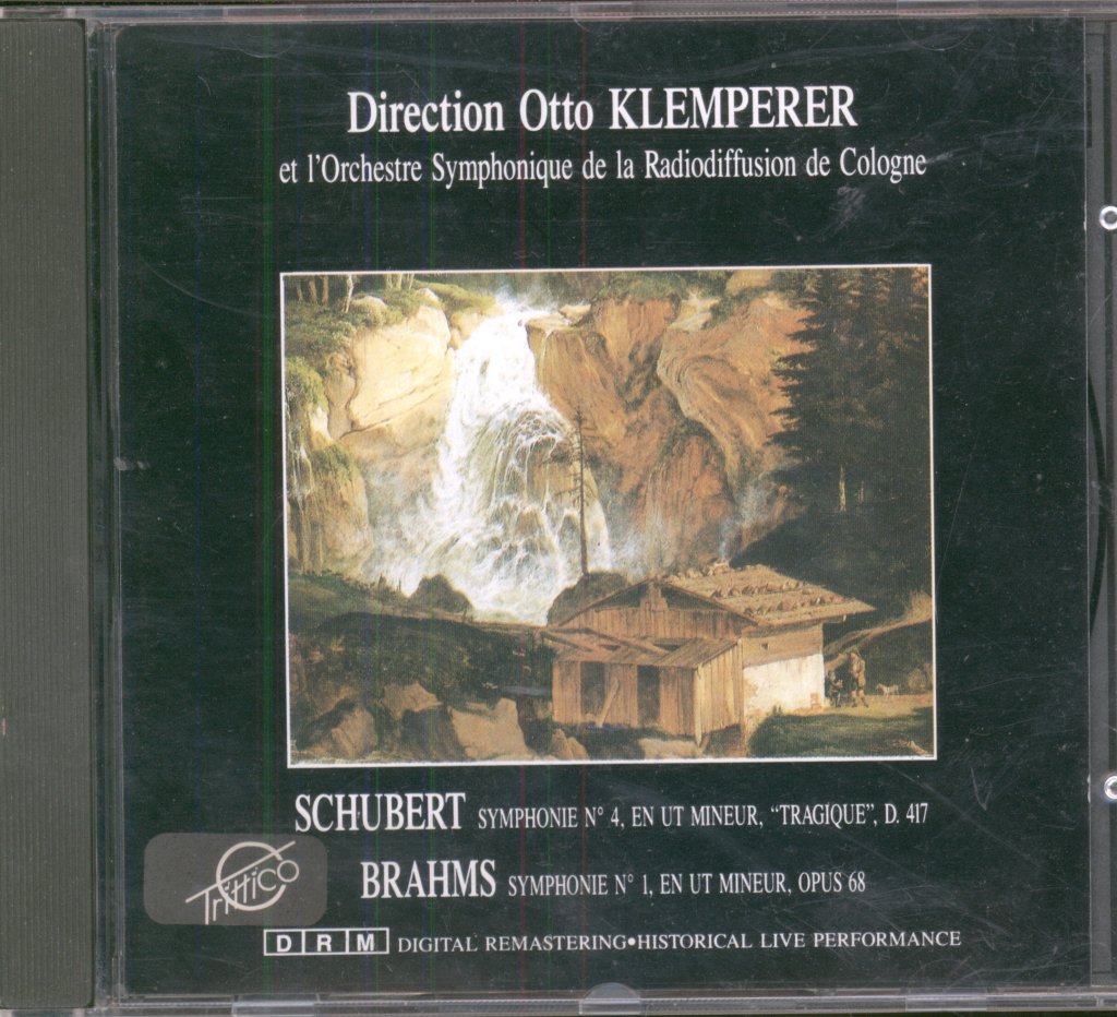 Otto Klemperer, Orchestre Symphonique de la Radiodiffusion de Cologne - Symphonie N° 4 En Ut Mineur; "Tragique", D. 417 / Symphonie N° 1 En Ut Mineur, Op. 68 - Cd