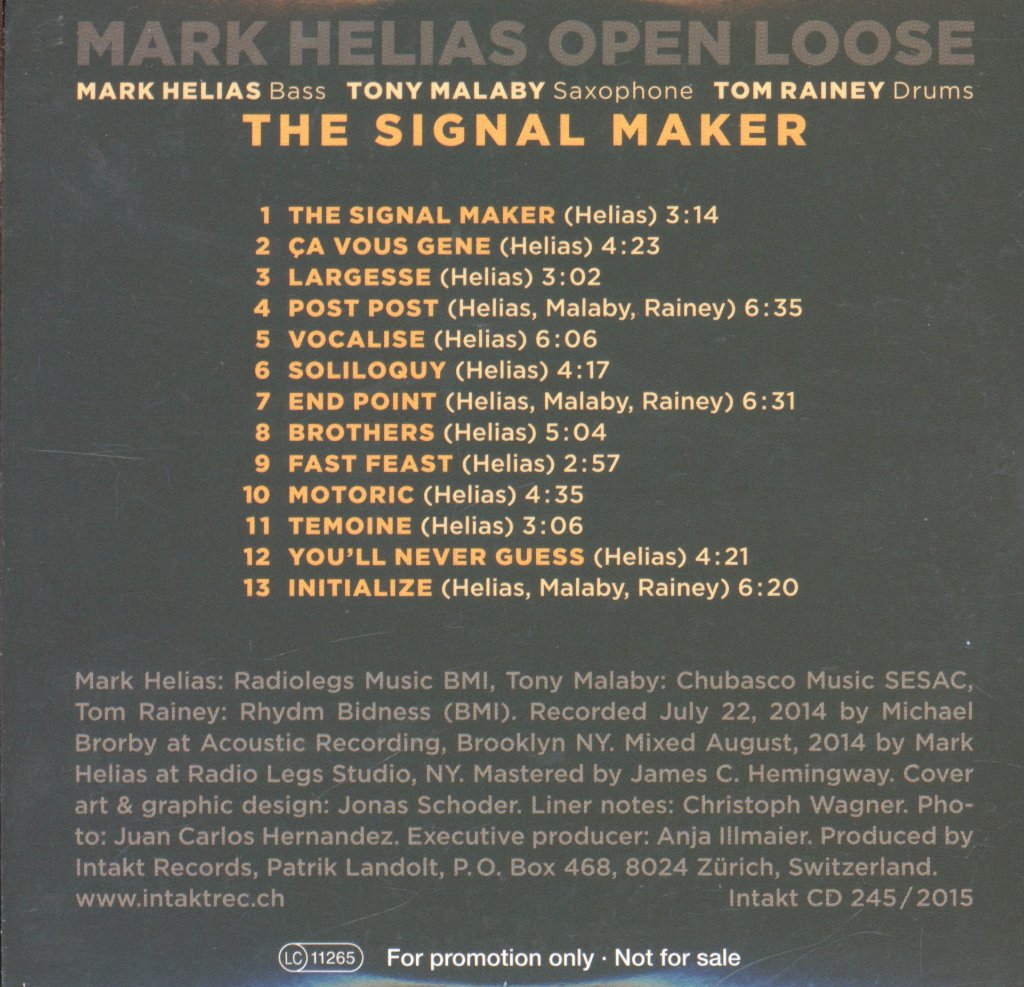 Mark Helias Open Loose - Signal Maker - Cd