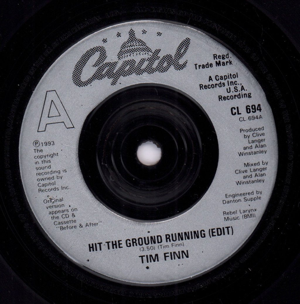 Tim Finn - Hit The Ground Running - 7 Inch