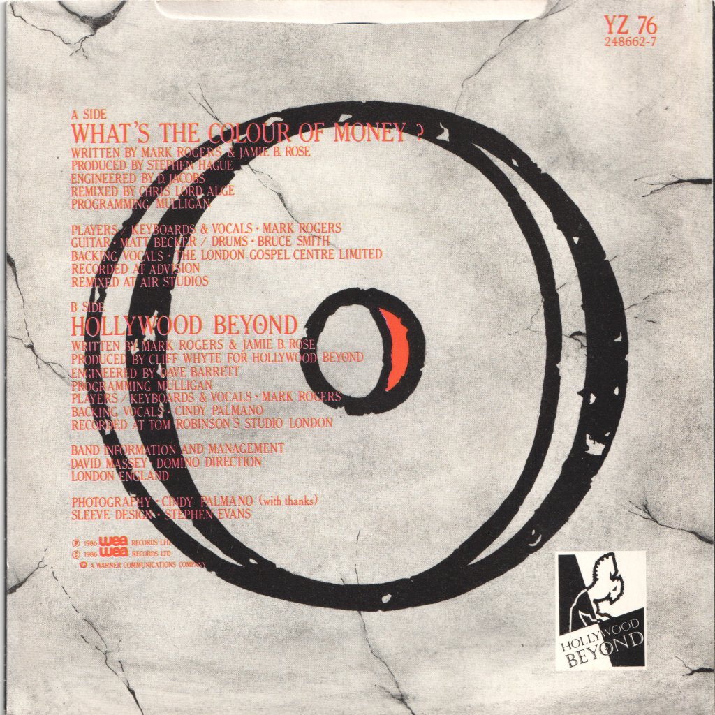 Hollywood Beyond - What's The Colour Of Money - 7 Inch
