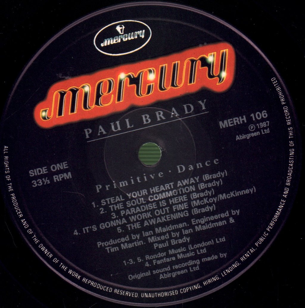 Paul Brady - Primitive Dance - Lp