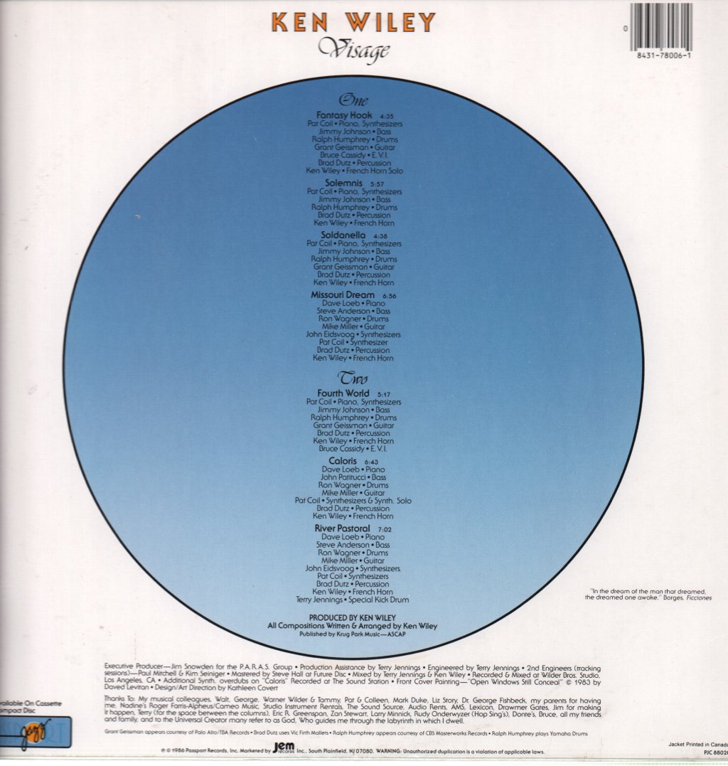 Ken Wiley - Visage - Lp