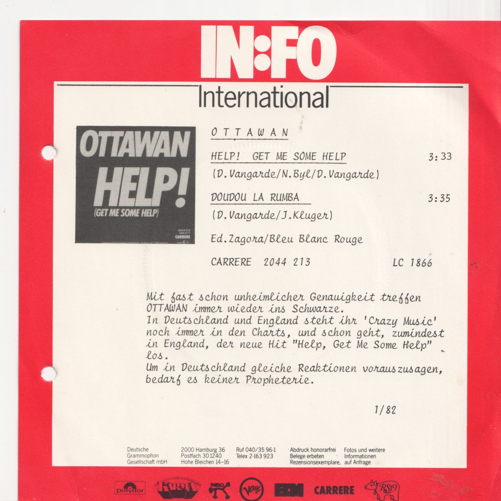 Ottawan - Help Get Me Some Help - 7 Inch