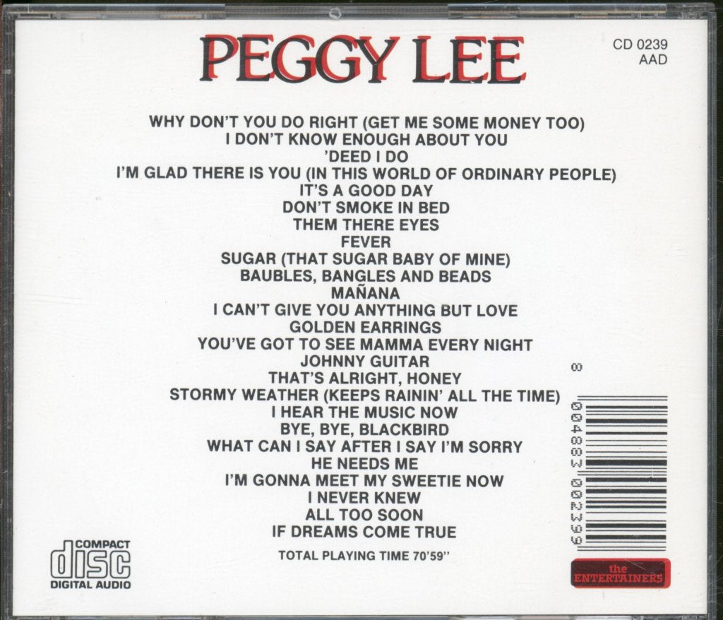 Peggy Lee - Why Don't You Do Right - Cd