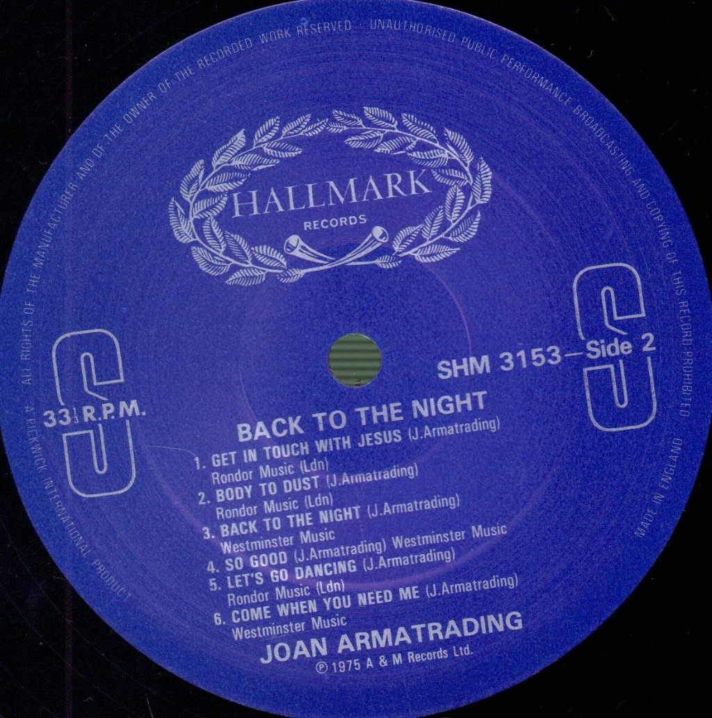 Joan Armatrading - Back To The Night - Lp