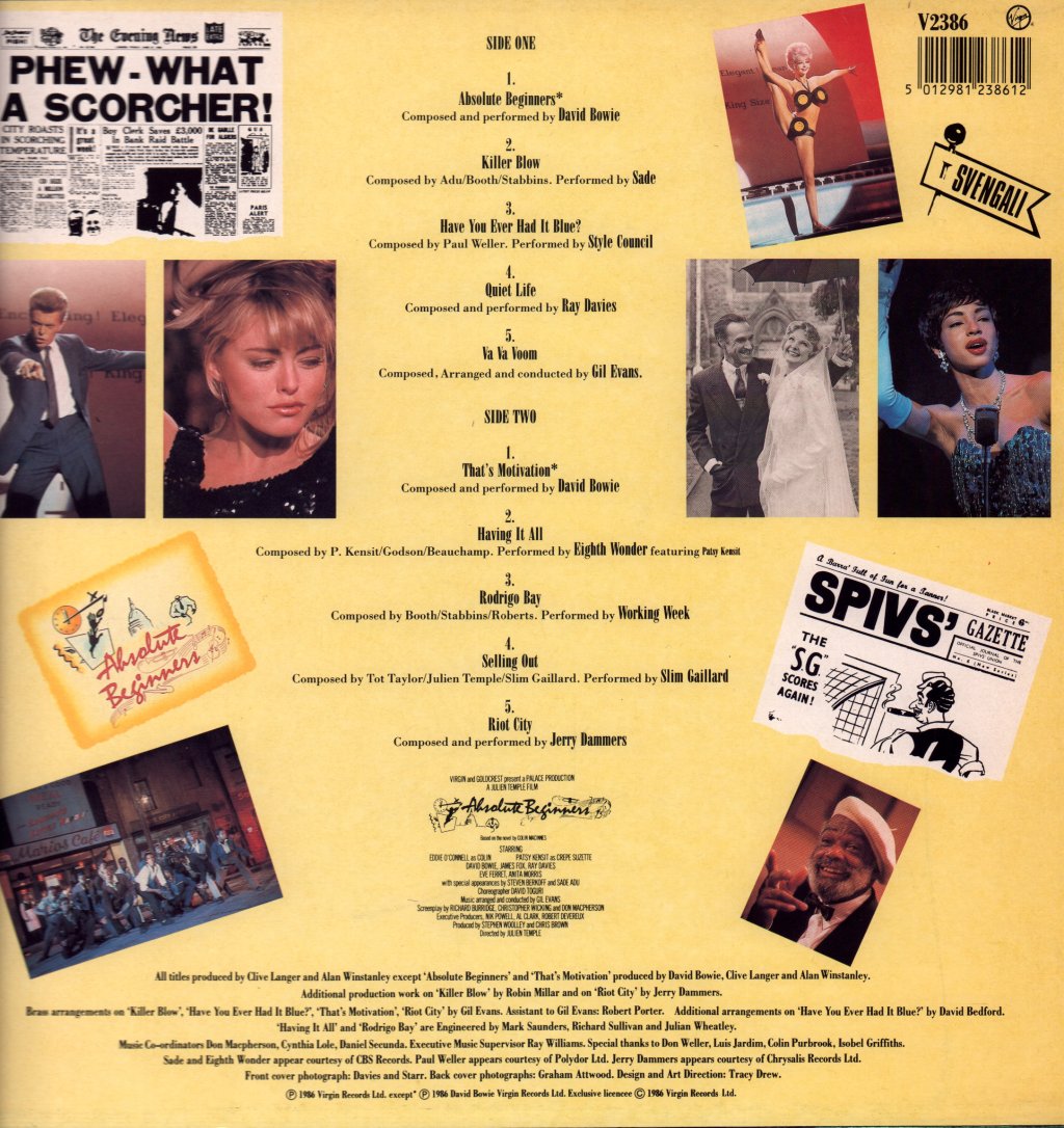 Various Artists - Absolute Beginners (Songs From The Original Motion Picture) - Lp