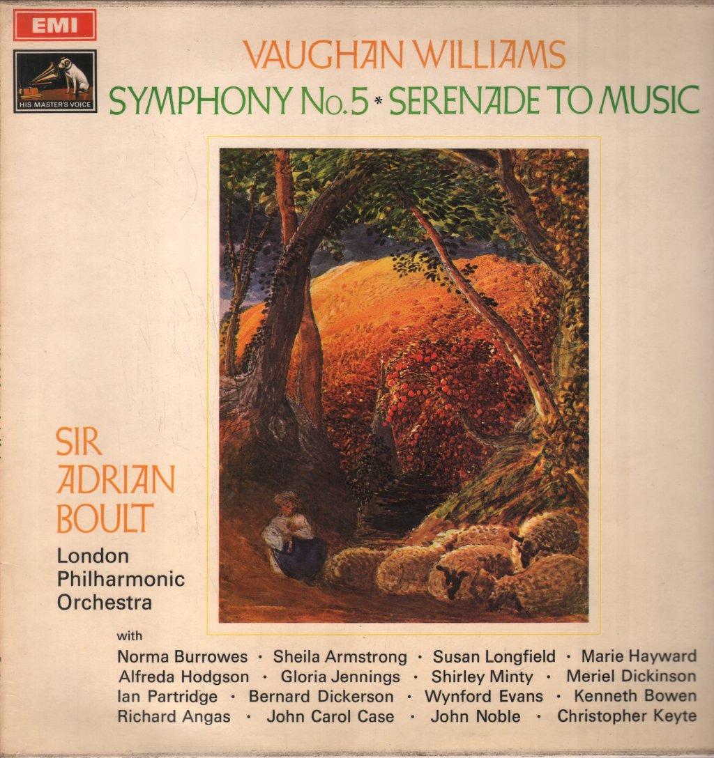 Sir Adrian Boult / London Philharmonic Orchestra - Vaughan Williams Symphony No. 5 / Serenade To Music - Lp