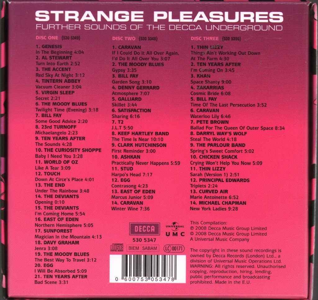 Various Artists - Strange Pleasures - Further Sounds Of The Decca Underground - Cd Set