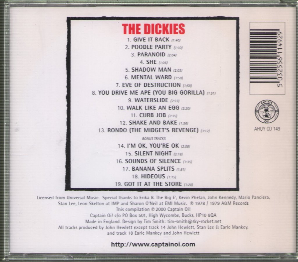 Dickies - Incredible Shrinking Dickies - Cd