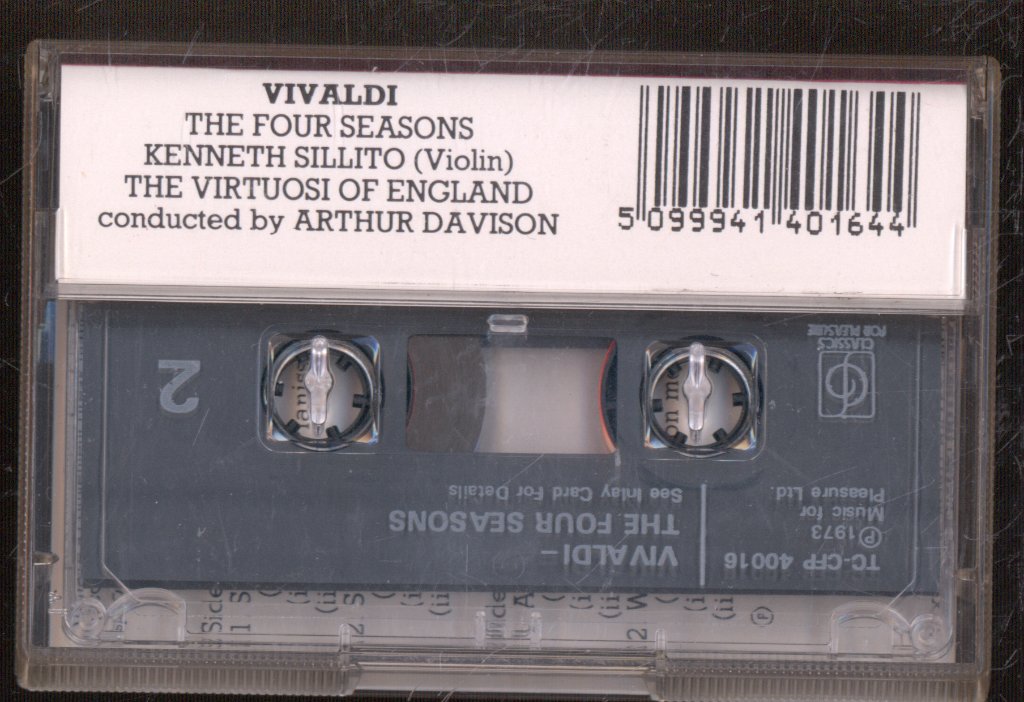 Arthur Davison, The Virtuosi Of England, Kenneth Sillito - Vivaldi - Four Seasons - Cassette