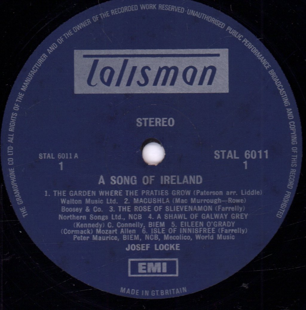 Josef Locke - A Song Of Ireland - Lp