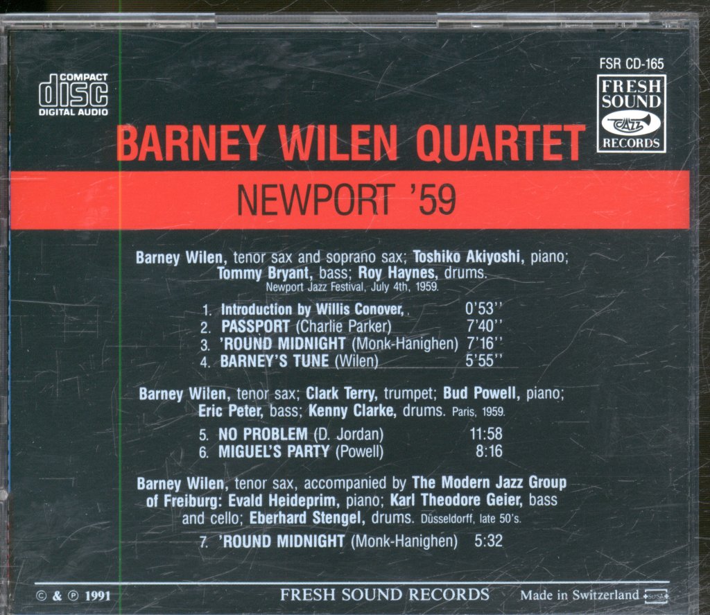 Barney Wilen Quartet - Newport '59 - Cd