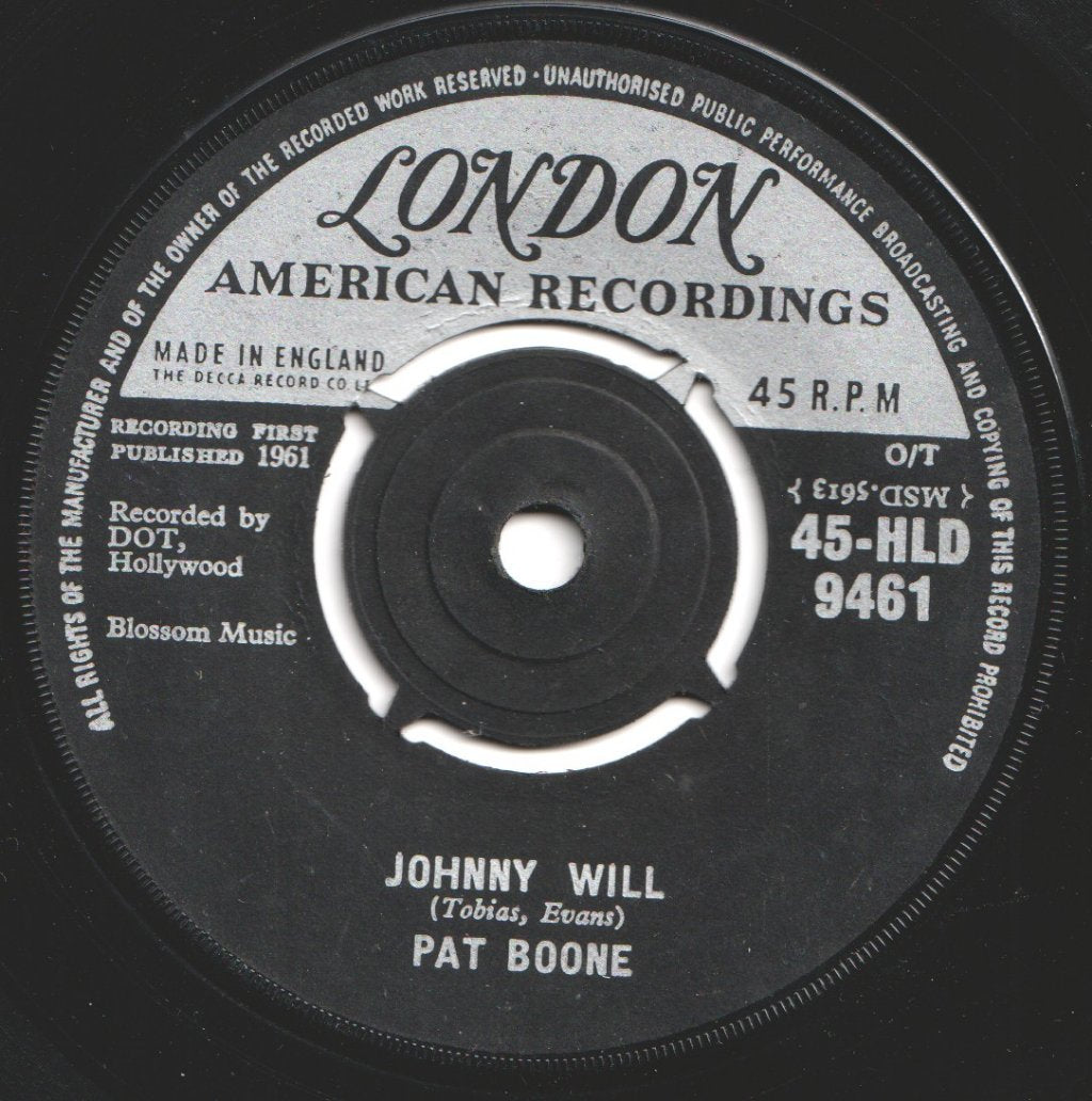 Pat Boone - Johnny Will - 7 Inch