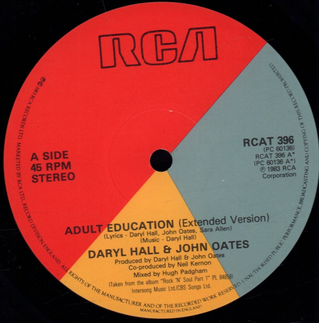 Hall And Oates - Adult Education - 12 Inch