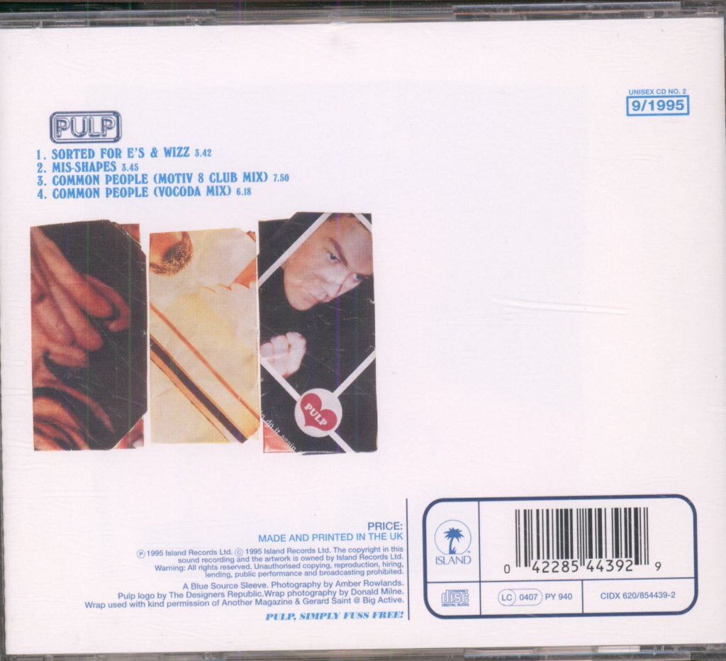 Pulp - Sorted For E's & Wizz / Mis-Shapes - Cd