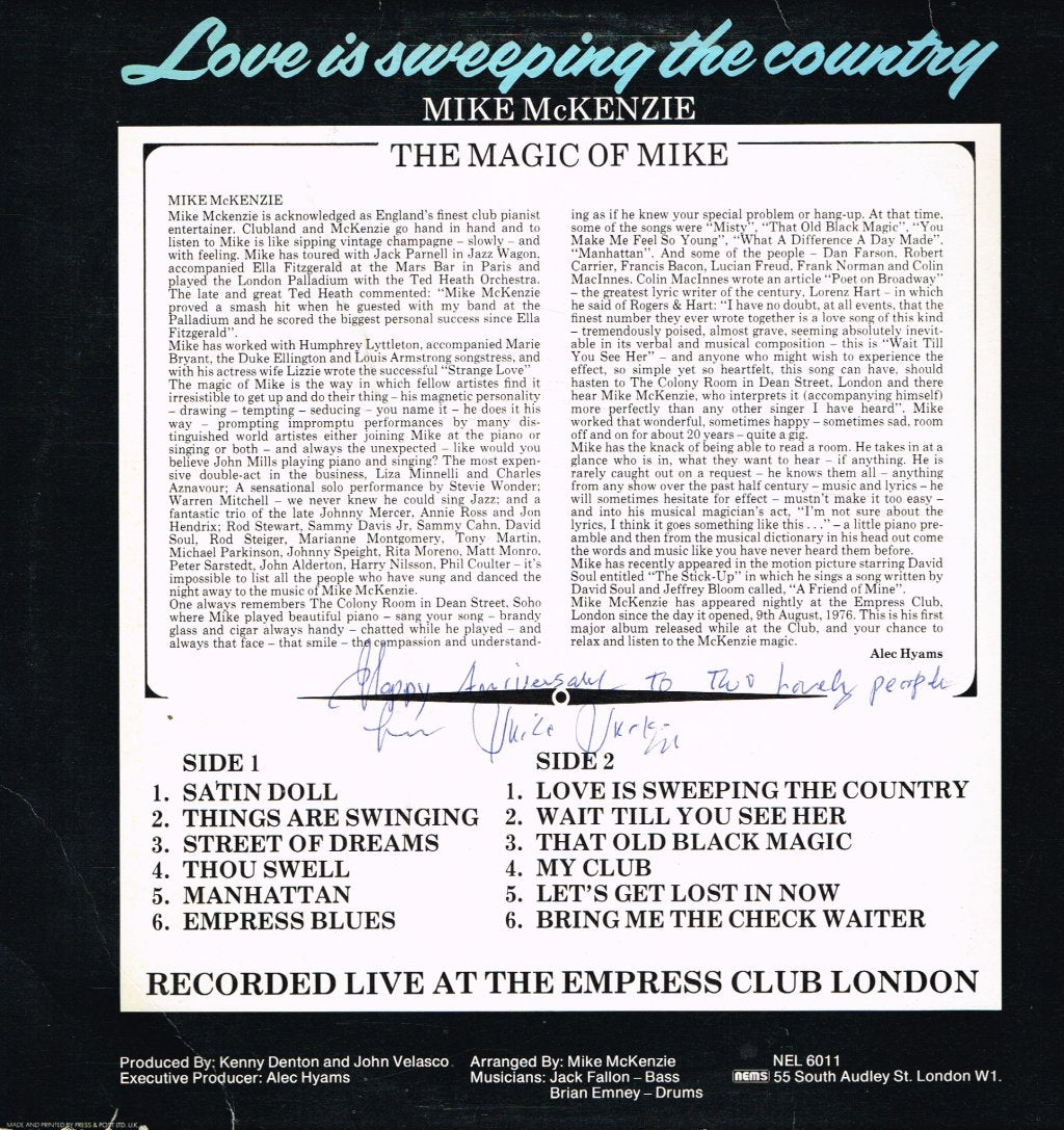 Mike McKenzie - Love Is Sweeping The Country - Lp