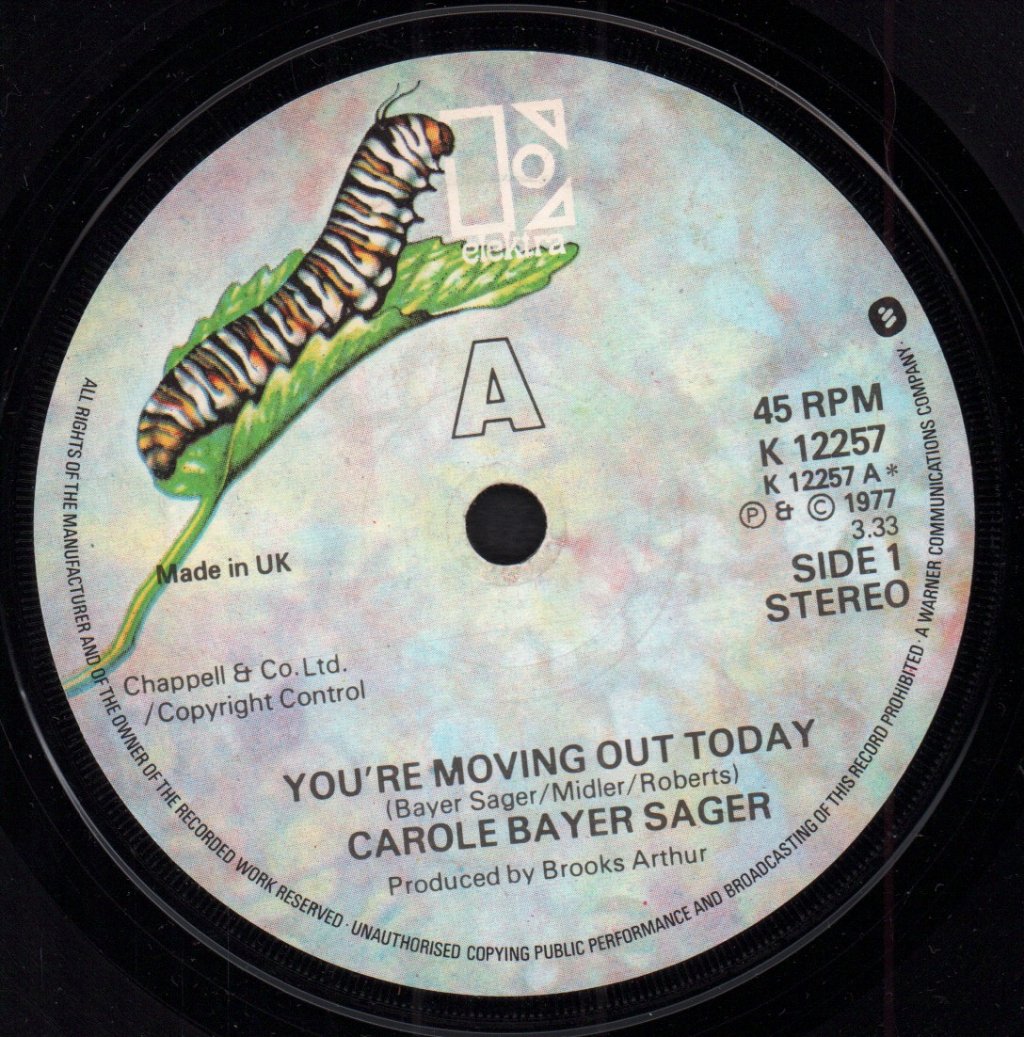 Carole Bayer Sager - You're Moving Out Today - 7 Inch