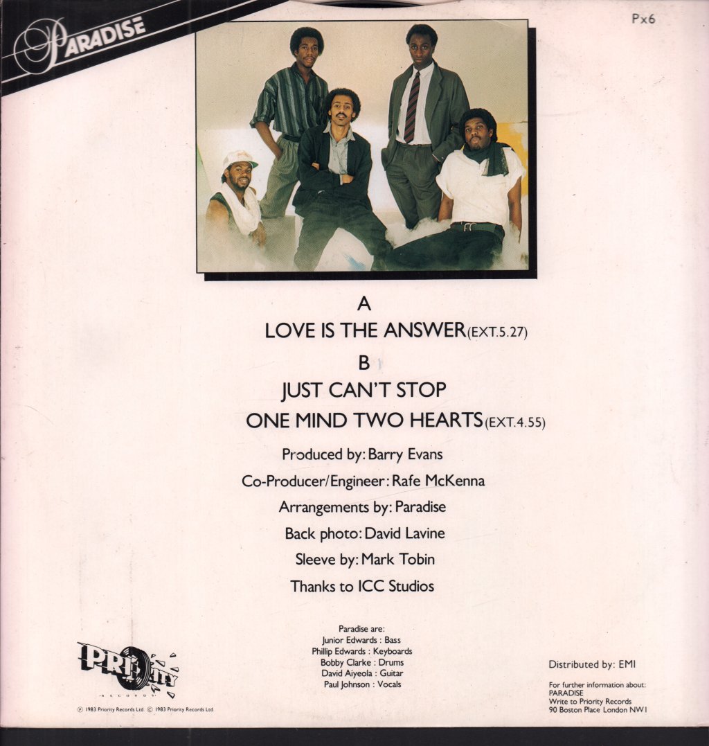 Paradise (Soul/Pop Group) - Love Is The Answer - 12 Inch