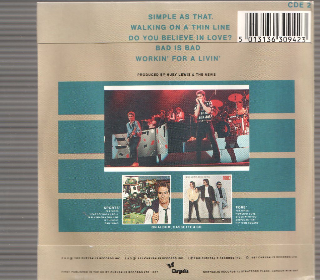 Huey Lewis & The News - Simple As That - Cd