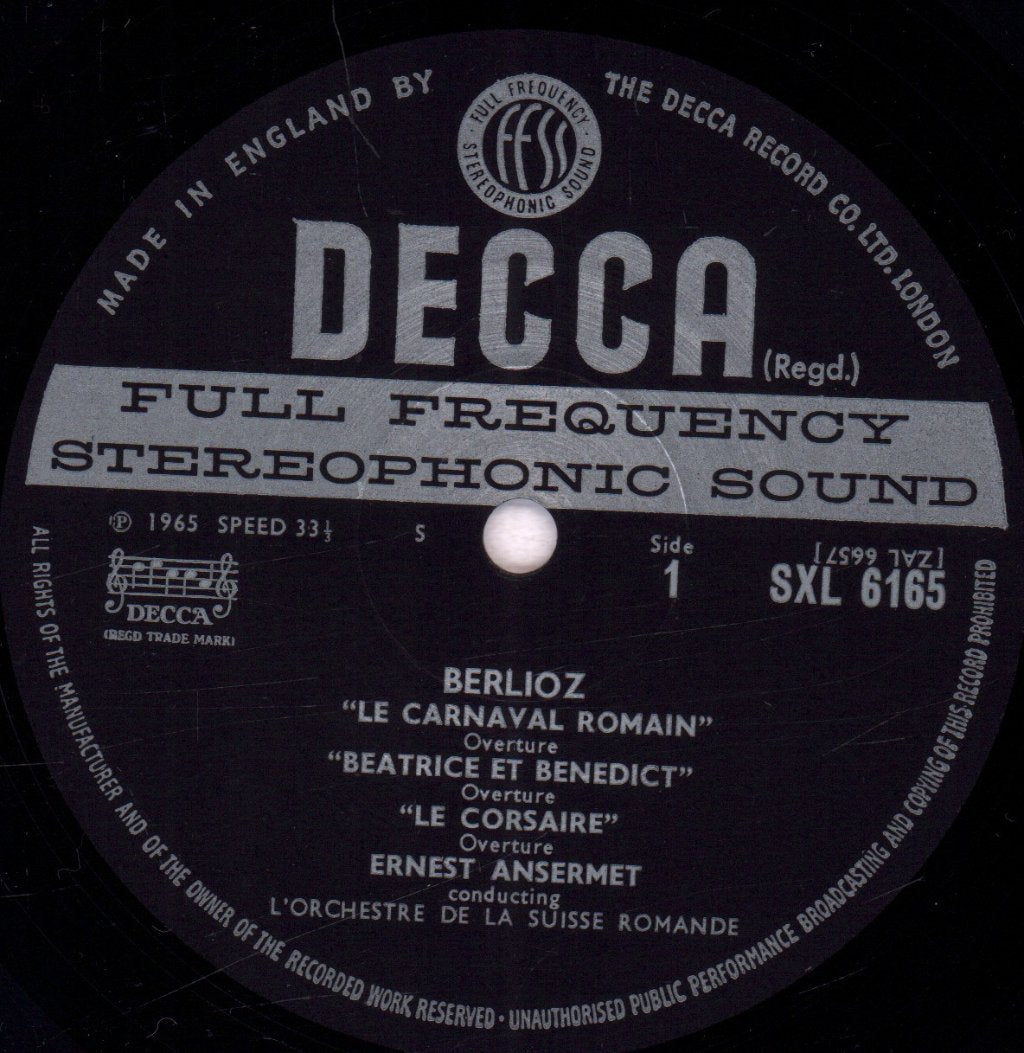 Ernest Ansermet - Conducts Berlioz L'orchestre De La Suisse Romande - Lp