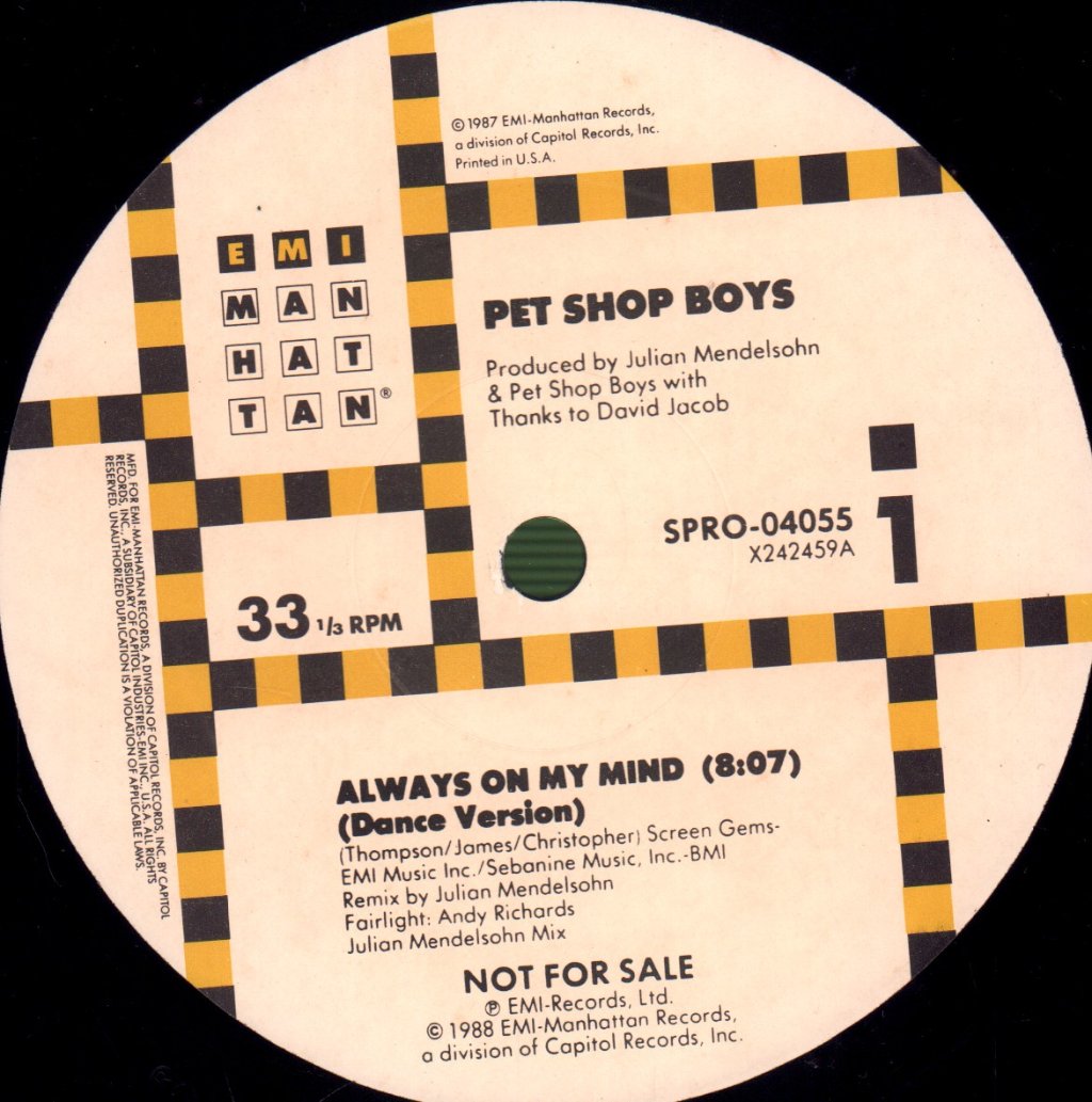 Pet Shop Boys - Actually / Always On My Mind - Double Lp