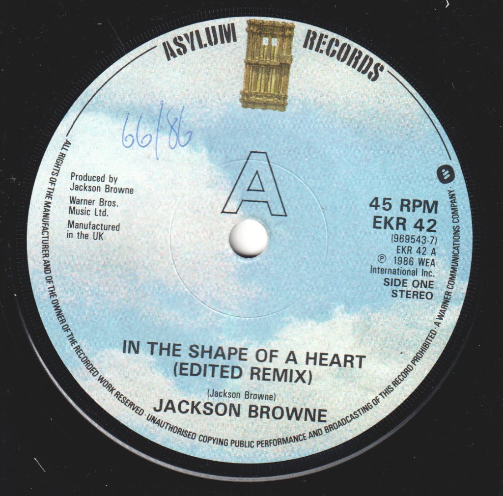 Jackson Browne - In The Shape Of A Heart - 7 Inch