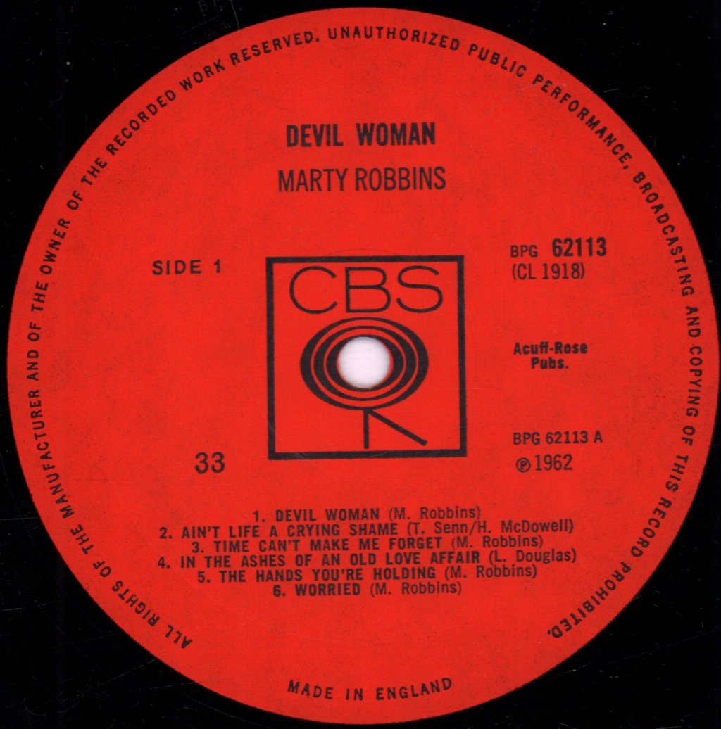 Marty Robbins - Devil Woman - Lp