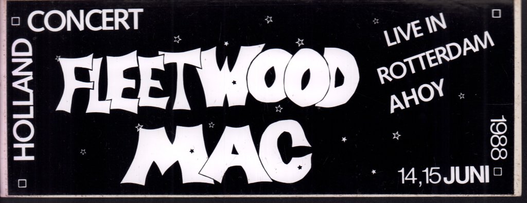 Fleetwood Mac - Ahoy Rotterdam 14-15/6/88 - Sticker