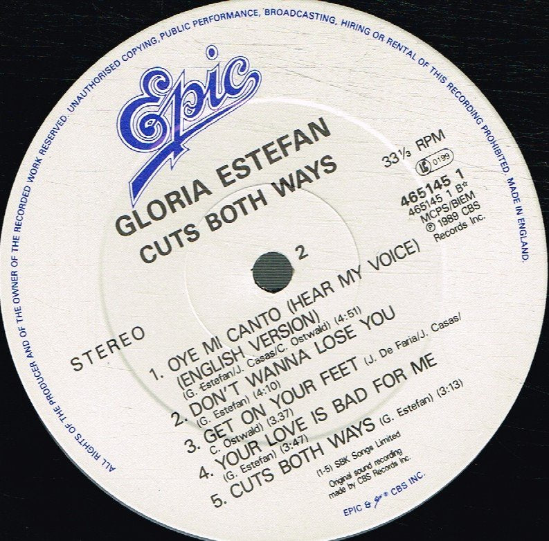Gloria Estefan - Cuts Both Ways - Lp
