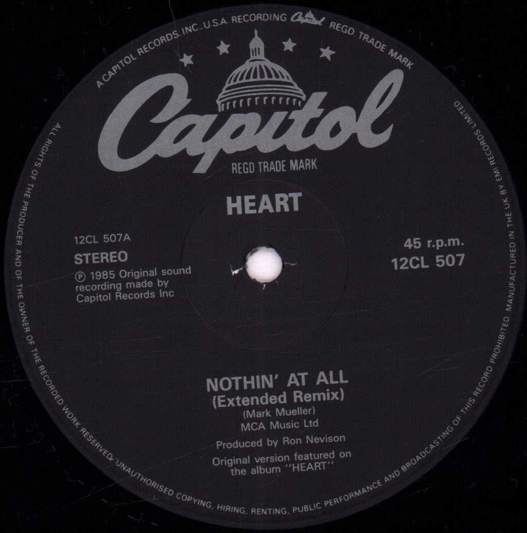 Heart - Nothin At All - 12 Inch