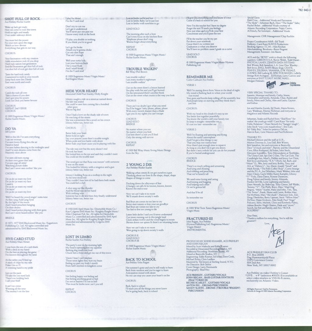 Ace Frehley - Trouble Walkin' - Lp