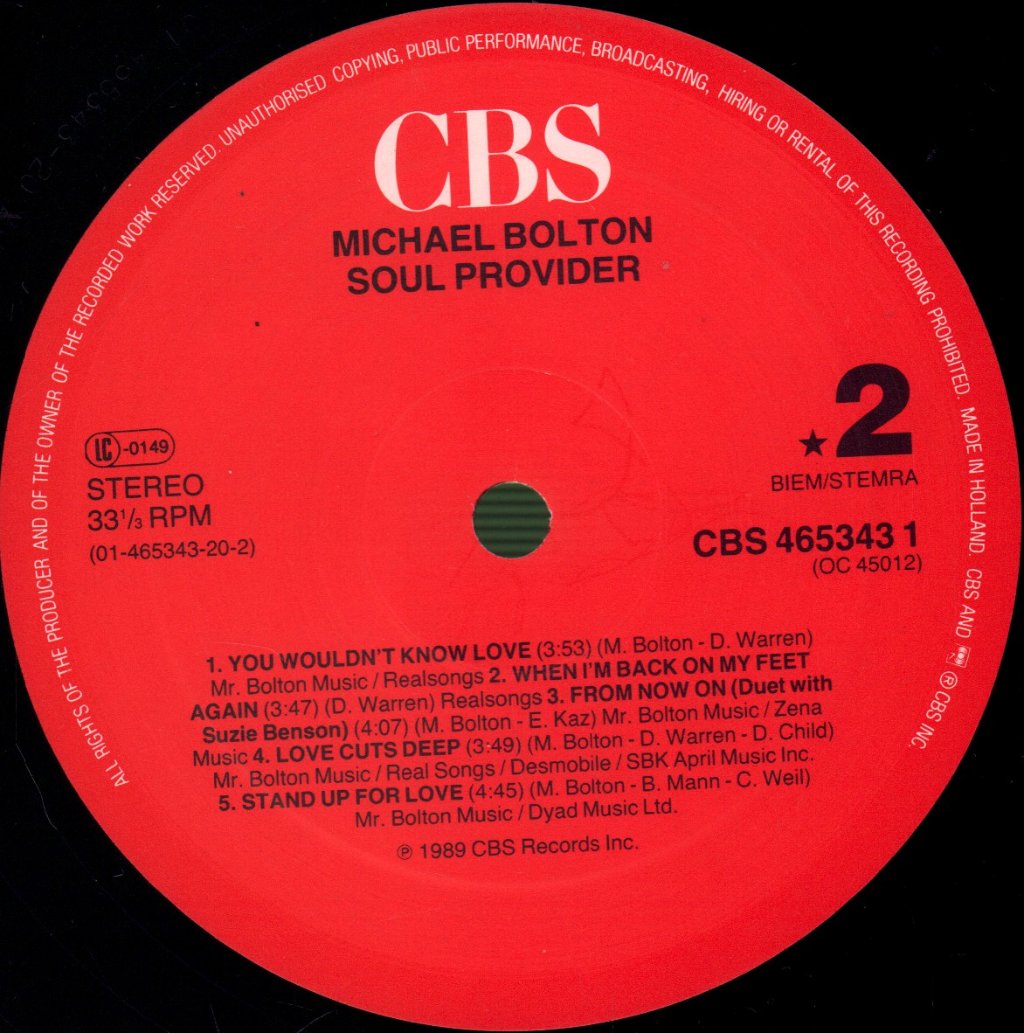 Michael Bolton - Soul Provider - Lp