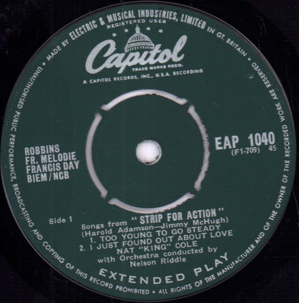 Nat King Cole - Strip For Action - 7 Inch
