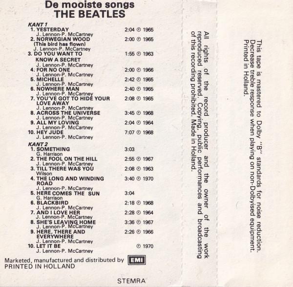 Beatles - De Mooiste Songs - Cassette