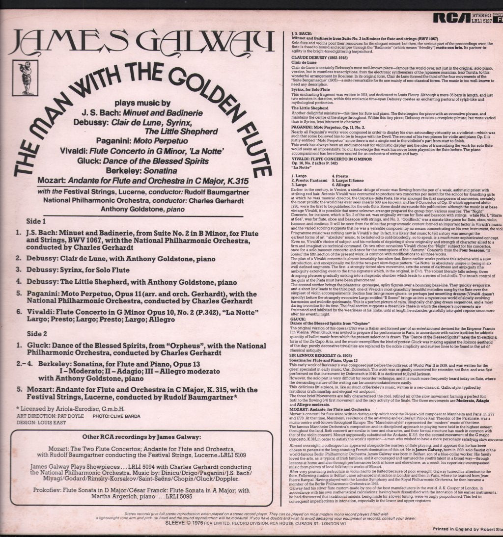 James Galway - Man With The Golden Flute - Lp
