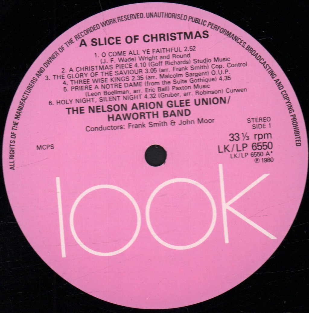 Nelson Arion Glee Union Haworth Band - A Slice Of Christmas - Lp
