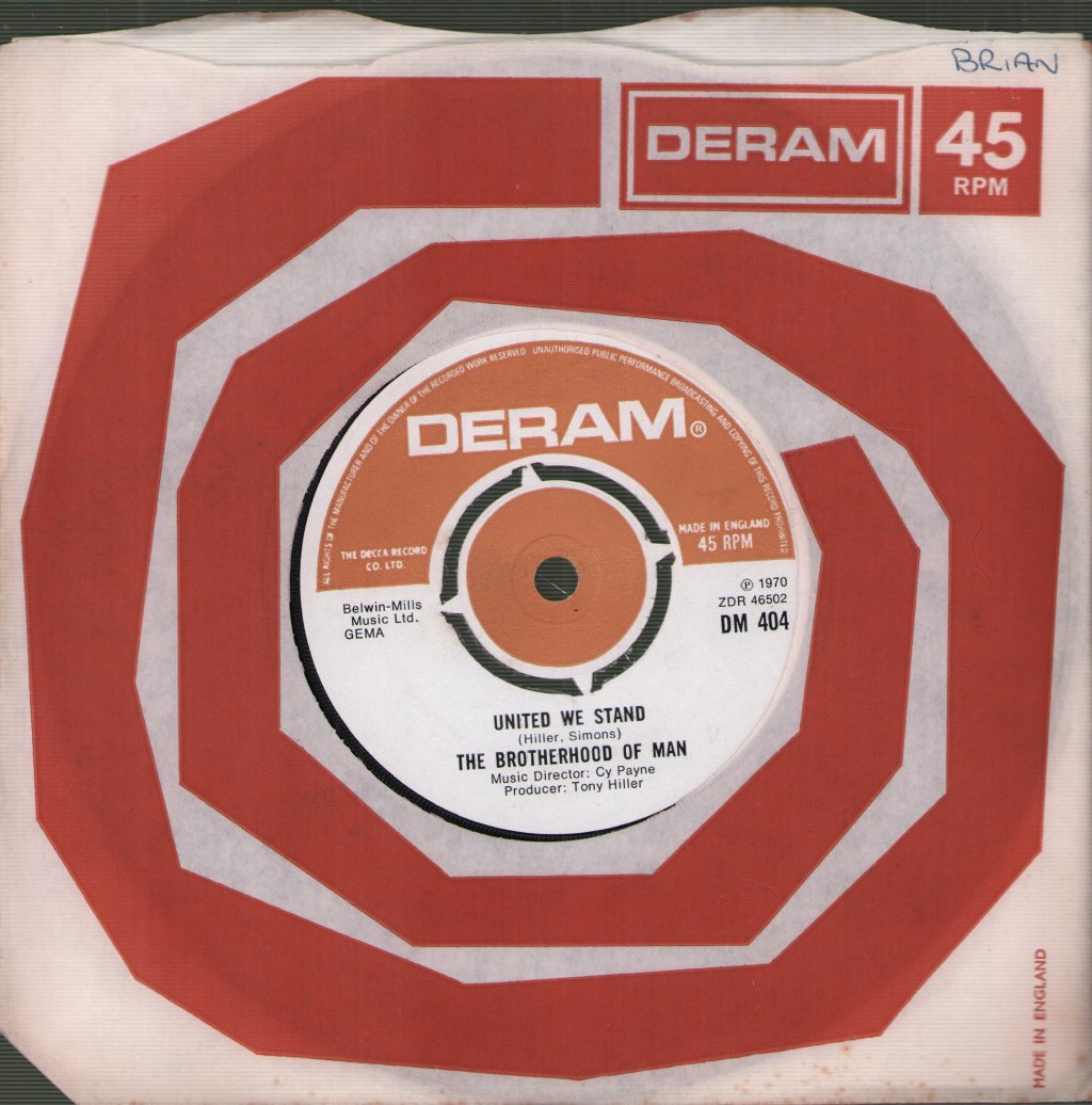 Brotherhood Of Man - United We Stand - 7 Inch